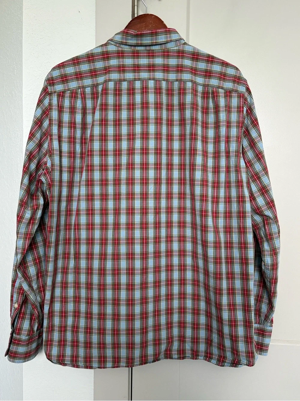 J.Crew Men’s XL Plaid Button Down Shirt Blue Red Long Sleeve Cotton Casual